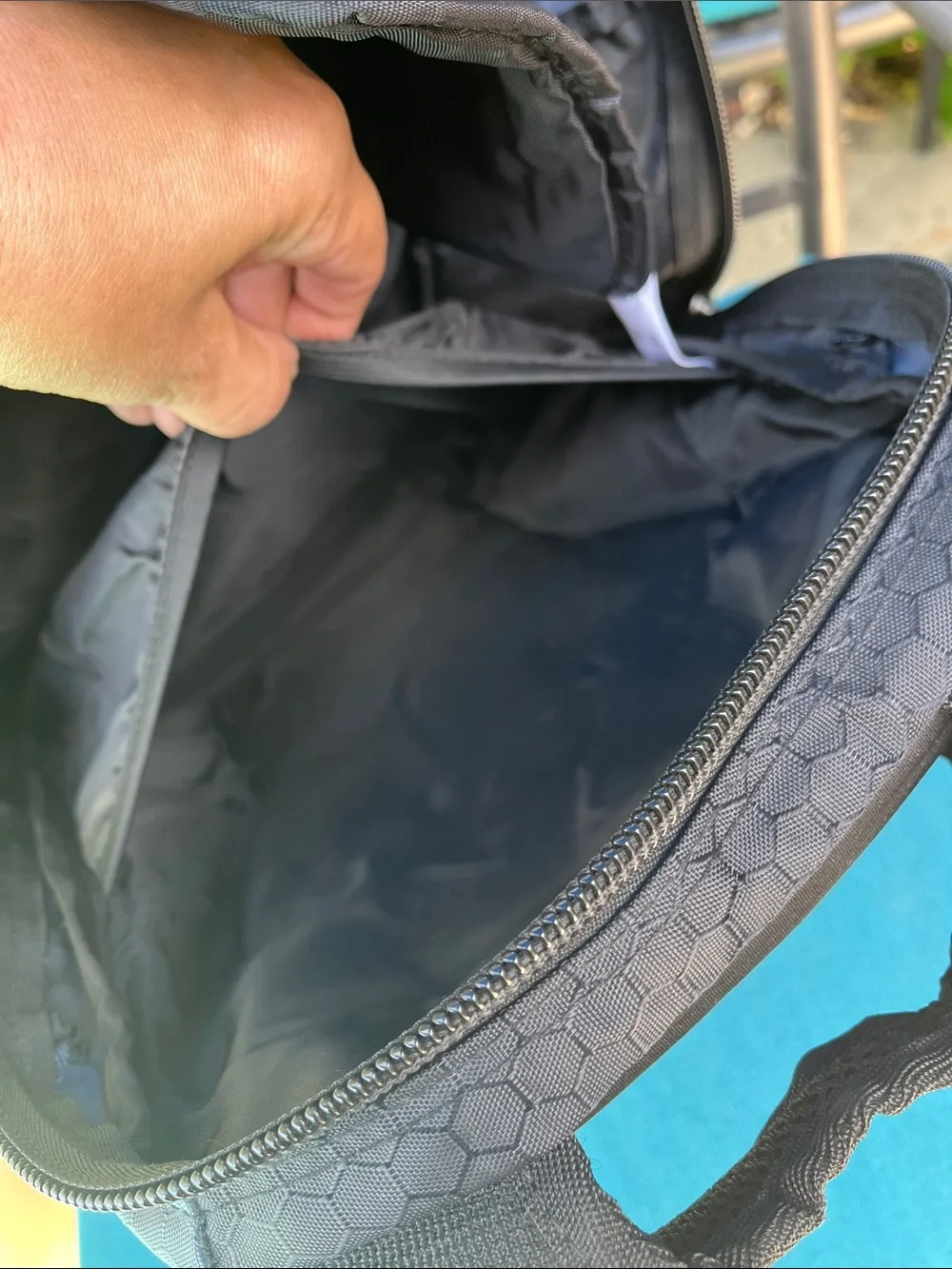 Under Armour Black and Navy Hex-Pattern Backpack